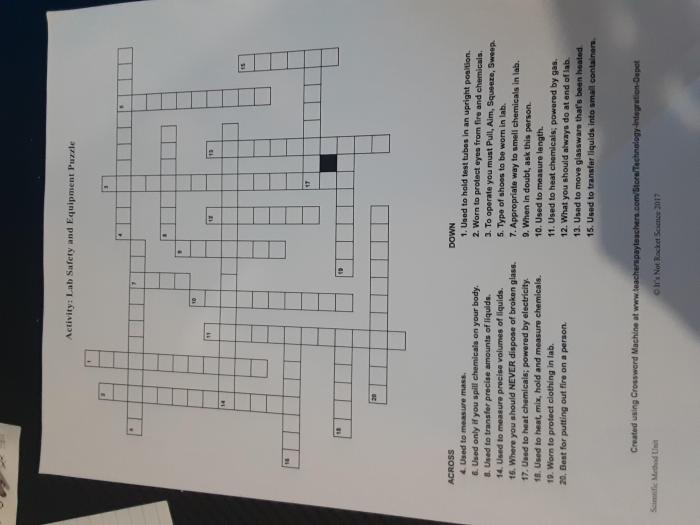 Chemistry lab equipment word search answer key